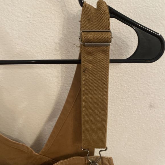 Duluth Trading Fire Hose Bib Overalls Canvas 38x28 Brown Waist 38" - Picture 10 of 12